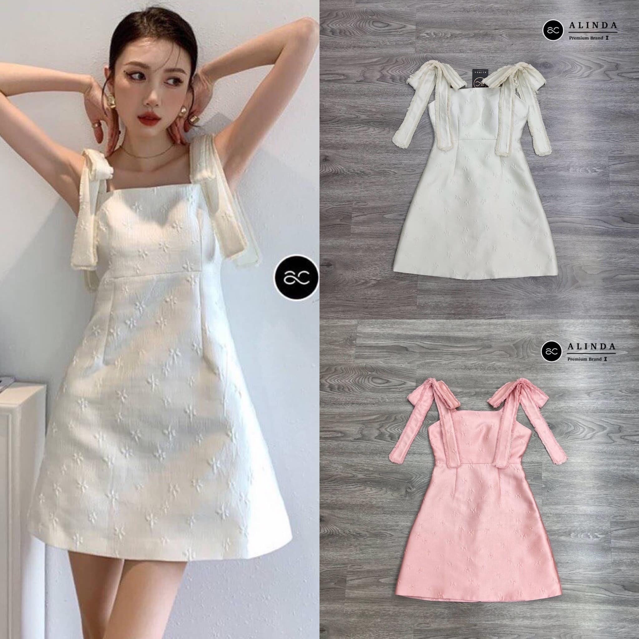 เดรสสั้นผ้าทอ สไตล์น่ารัก ชุดนี้ผ้าดีหนานุ่ม เนื้อผ้า ทอลายมีดอกไม้เล็กๆ ในเนื้อผ้า น่ารักมากๆ สินค้าคุณภาพ (พร้อมส่ง)