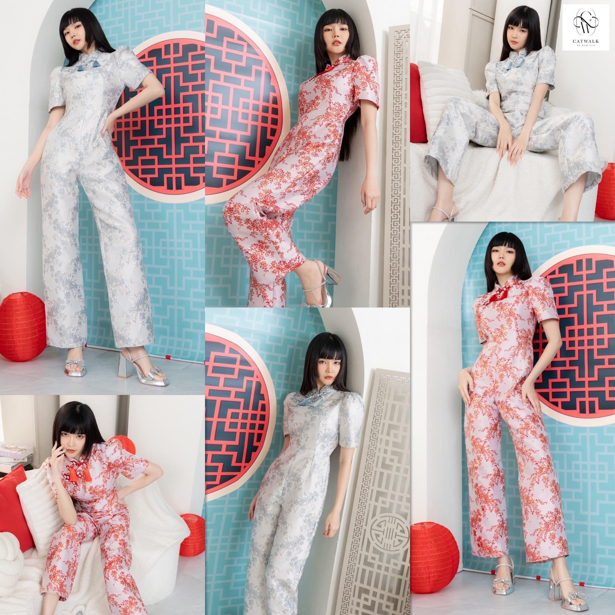 ชุด จั้มสูทกี่เพ้าน่ารักๆ เนื้อผ้าเกรดเอ ทอลาย ดอกไม้ในตัว สินค้าคุณภาพ (พร้อมส่ง)