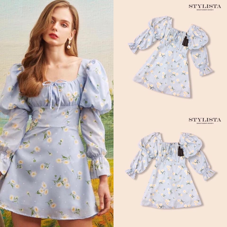 เดรสลายทั้งตัวดอกไม้เเขนยาว เเขนจั้ม พองๆ ใส่สวยมากๆ ดูดีเหมือนเซเลปเลยค่ะ สวยเปะ สินค้าคุณภาพ (พร้อมส่ง)