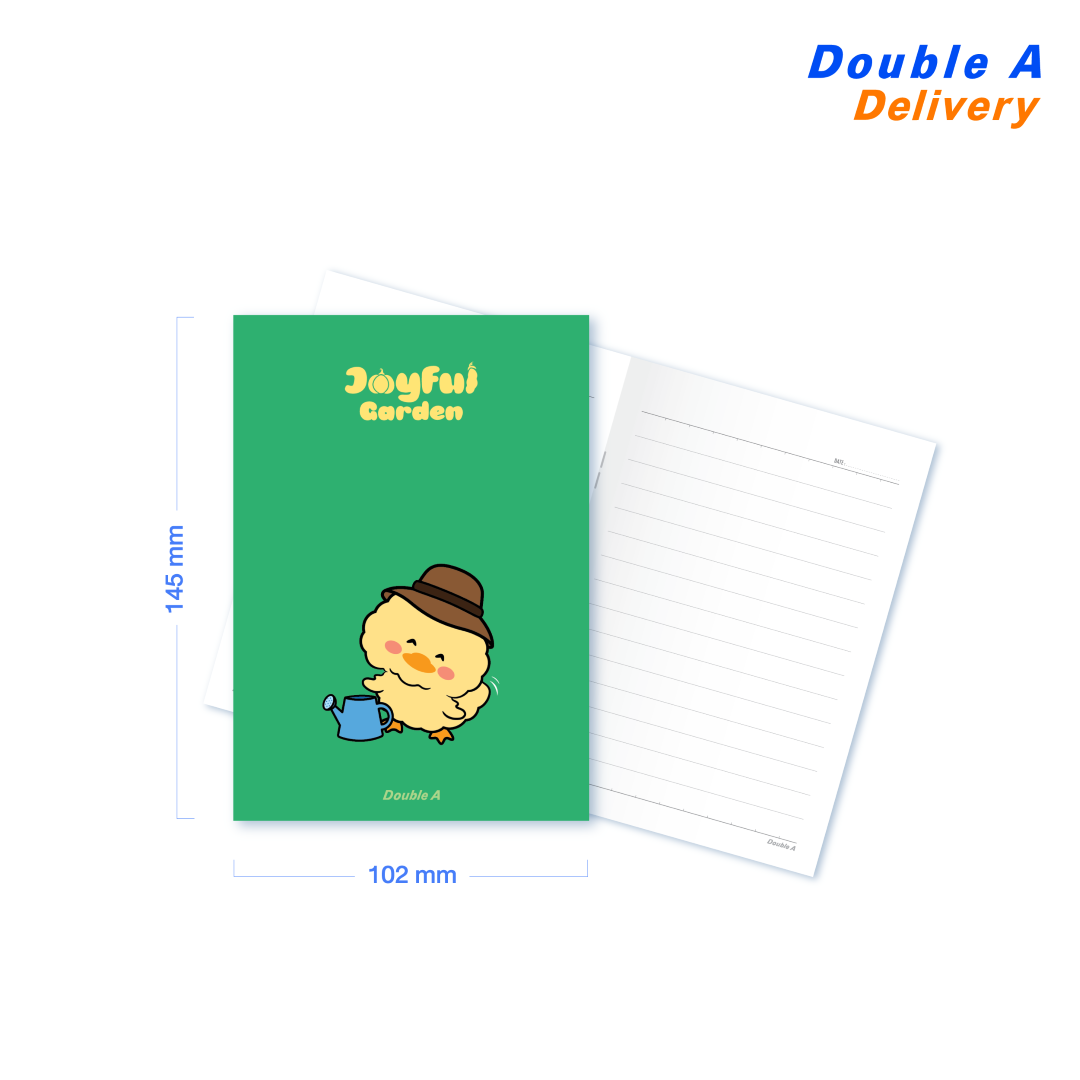 [12 เล่ม ] Double A สมุดมุงหลังคา A6 80แกรม 24แผ่น ลาย Joyful Garden