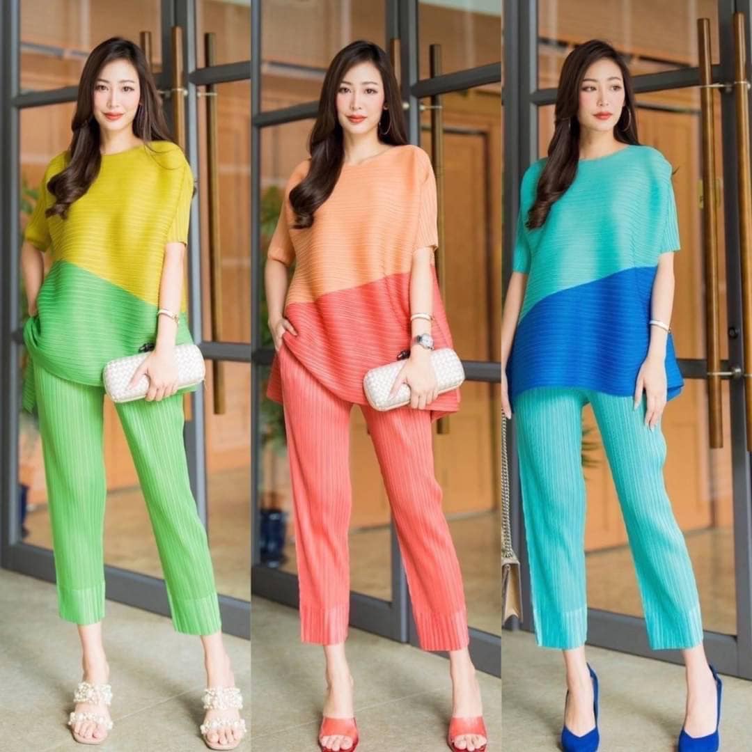 ชุดเซตผ้าอัดพลีท แบบงานBrand คุณภาพแน่นๆ AA Premium สินค้าคุณภาพ (พร้อมส่ง)