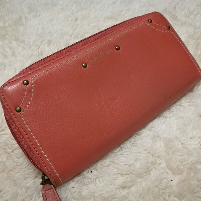 กระเป๋าสตางค์หนังแท้ ATSUKI ONISHI สีส้มโอโรส ช่องเยอะะะ