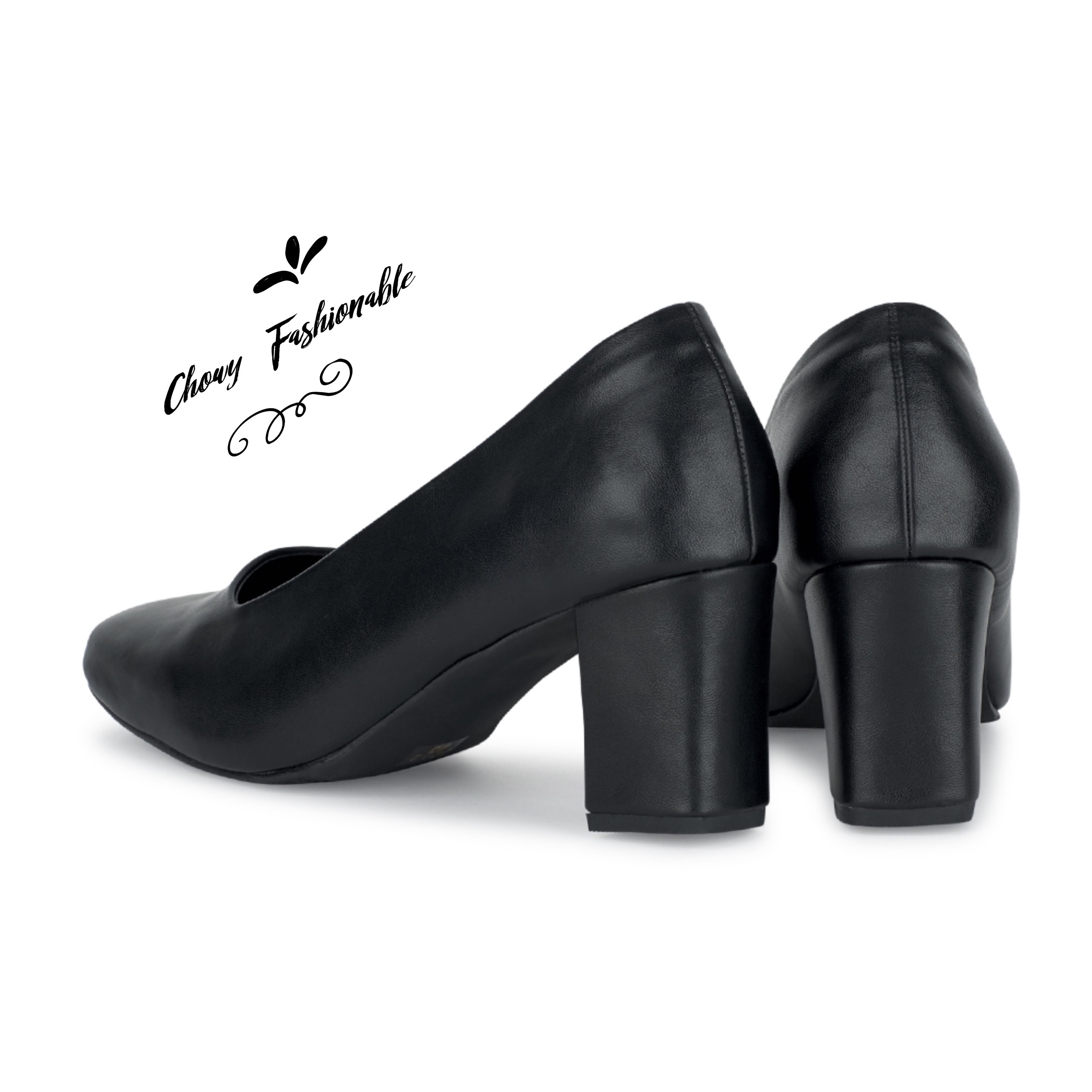 รองเท้าไซส์ใหญ่ 37-50 คัชชูส้นหนังแท้ คัชชูเตี้ยหัวตัด ใส่ออกงาน รับปริญญาไซส์ใหญ่ คัชชูสีดำทางการ รองเท้าสุภาพทางการ CH0157BL