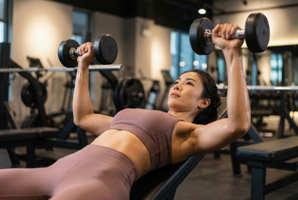 ท่าบริหารหน้าอก กระชับทรวงอกด้วยดัมเบล