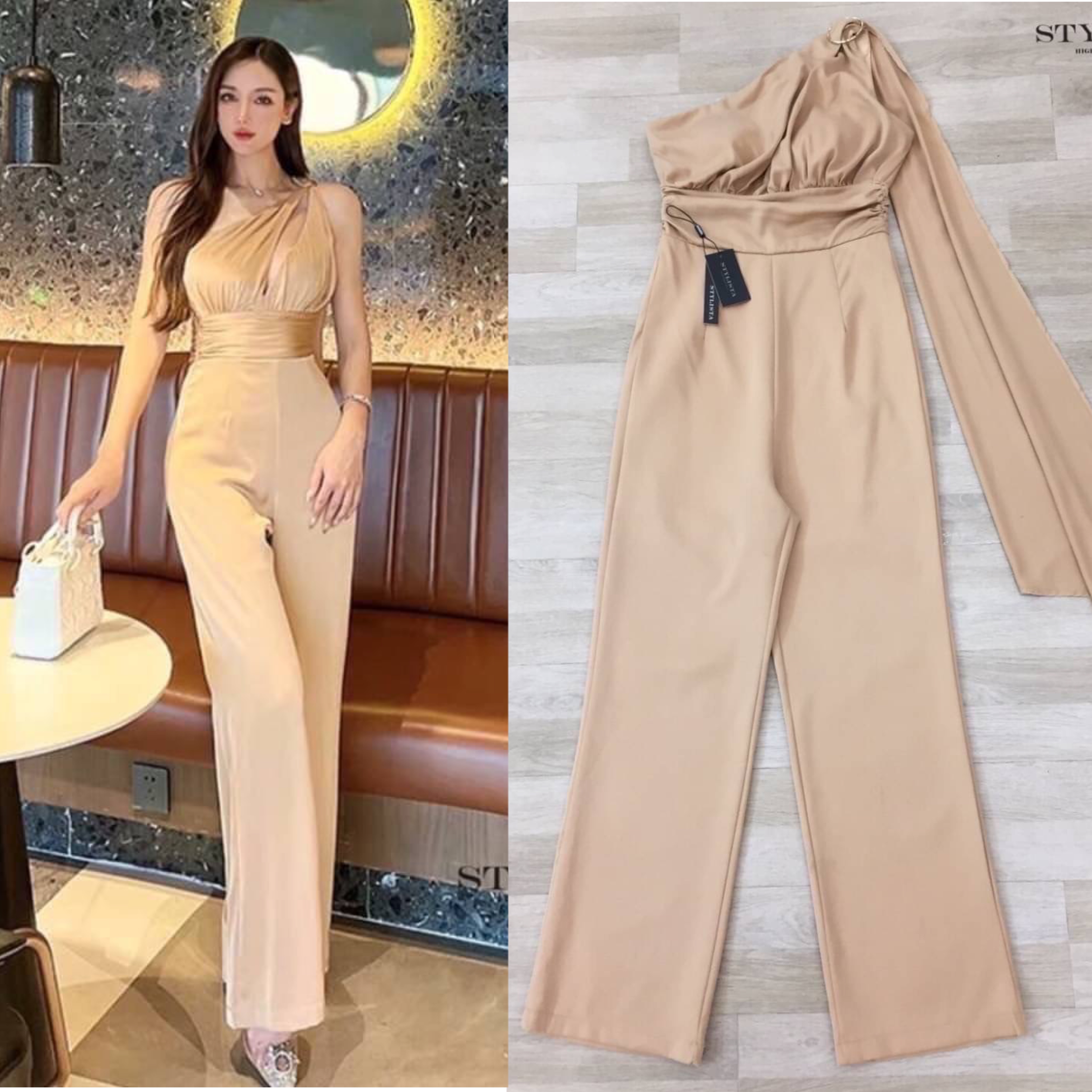 จั้มสูทยาวใส่สวยเรียบหรูดูดีมาก แพลตเทินดีงาม ใส่สวยเปะสุดๆ สินค้าคุณภาพ (พร้อมส่ง)