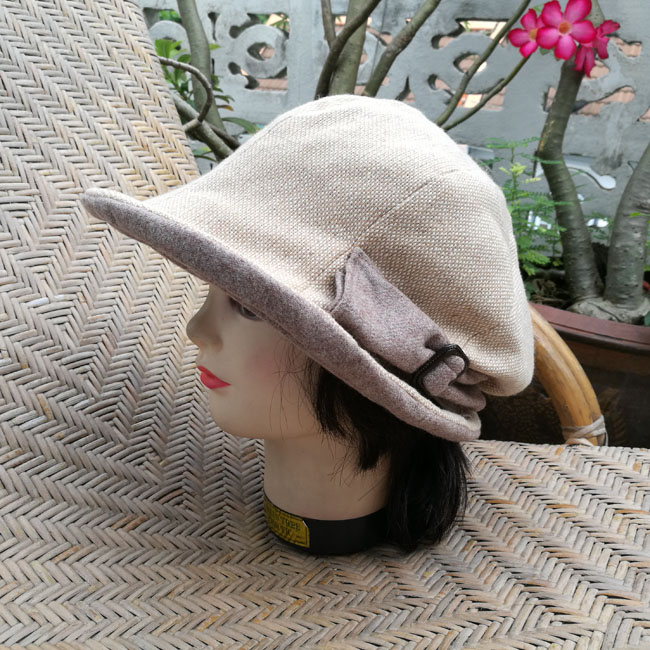 หมวกปีกกว้างผ้าขนสัตว์ สวยมาก ใส่อุ่นกันแดด หรูมาก