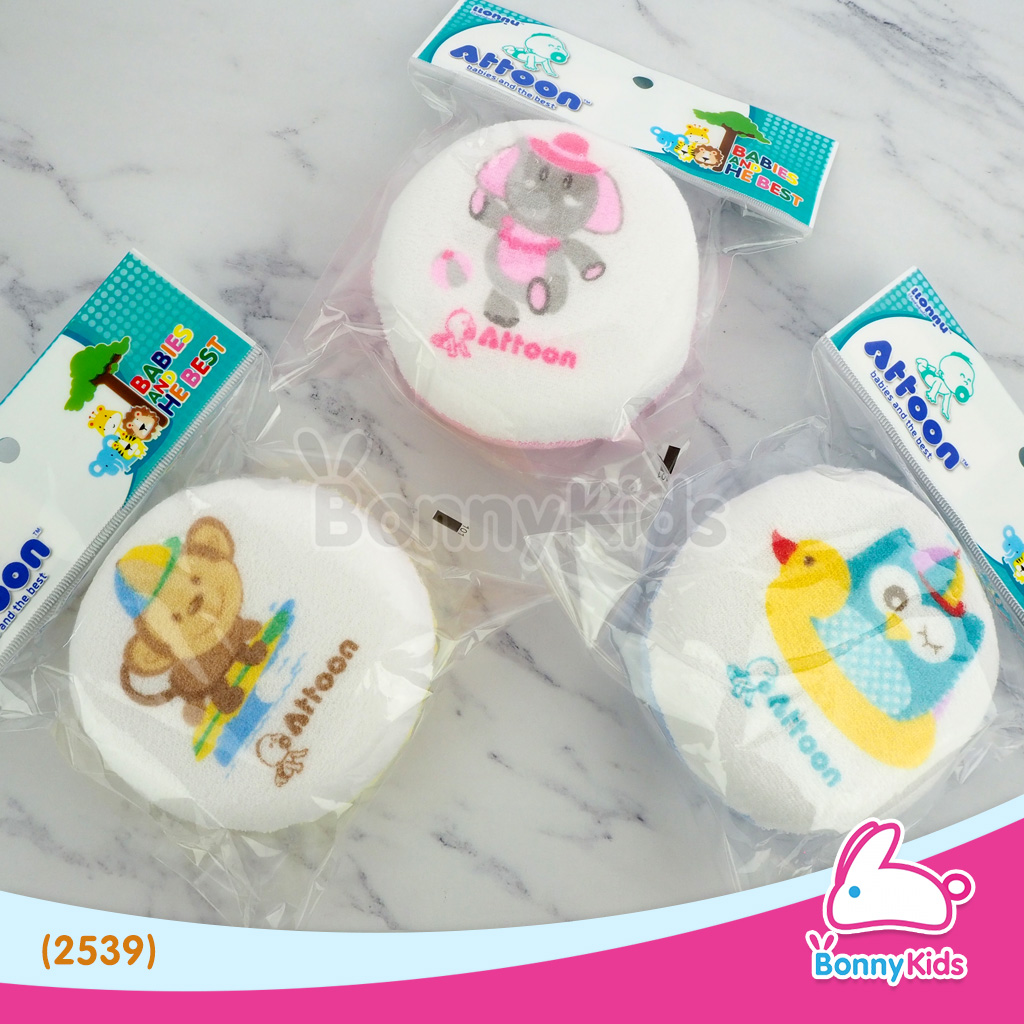 (2539) ฟองน้ำหุ้มผ้ารูปทรงกลม ATTOON (คละสี)