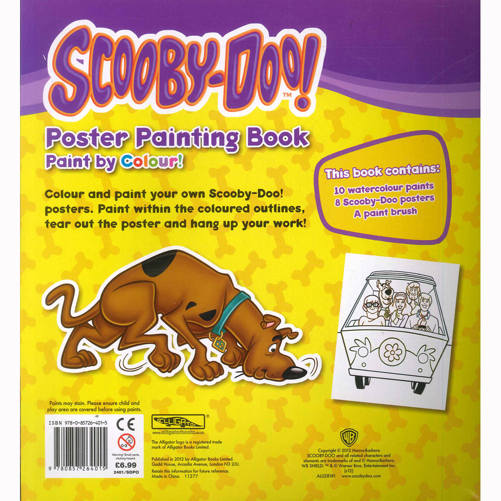 Scooby Doo - Poster Painting Book สกูปีดู หนังสือโปสเตอร์ระบายสี พร้อมสีและพู่กัน