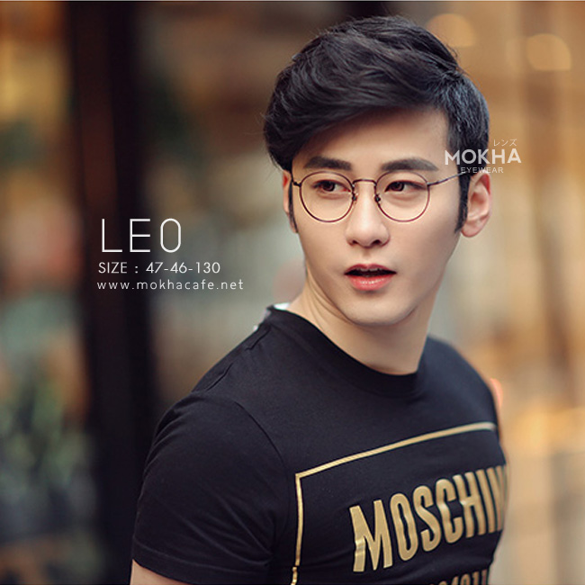 [pre-order] แว่นกันแดด LEO - brown กรอบโลหะ ทรงกลม กว้าง 130 มม.(sizeS)