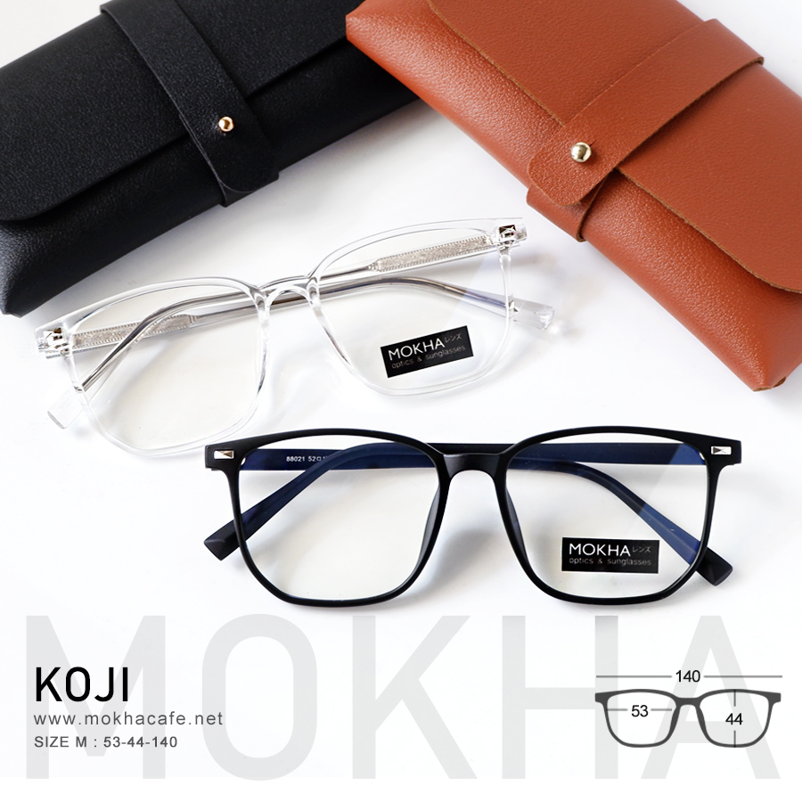 KOJI - black กรอบแว่น ทรงเหลี่ยม TR90 ยืดหยุ่น กว้าง 140 มม. (sizeM) H44