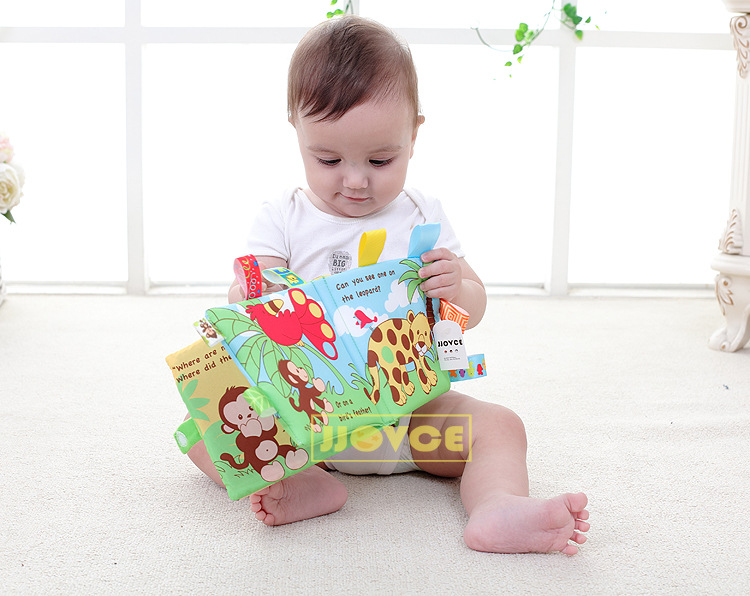 หนังสือนิทานผ้าภาษาอังกฤษริบบิ้นเสริมพัฒนาการเด็ก ชุดสัตว์น้อยแสนรัก JJOVCE