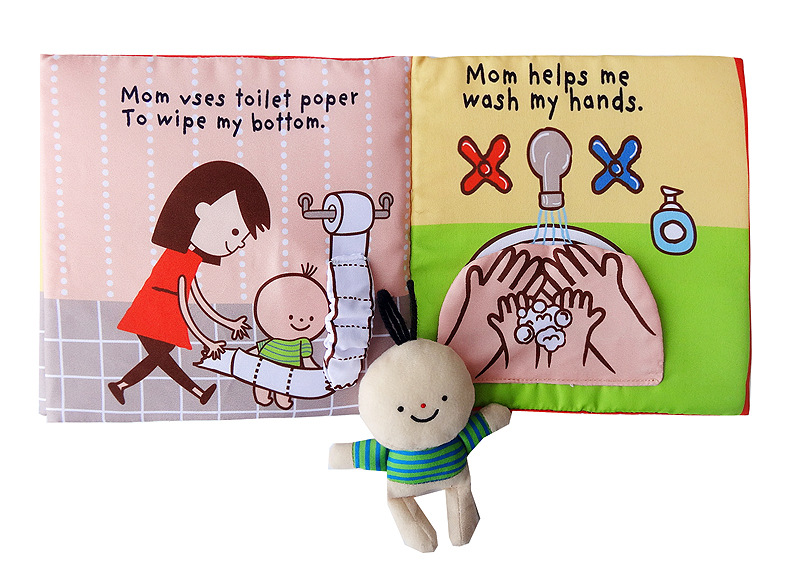 หนังสือผ้าสอนเข้าห้องน้ำ It's Potty Time ถอดตุ๊กตาออกมาเล่นได้