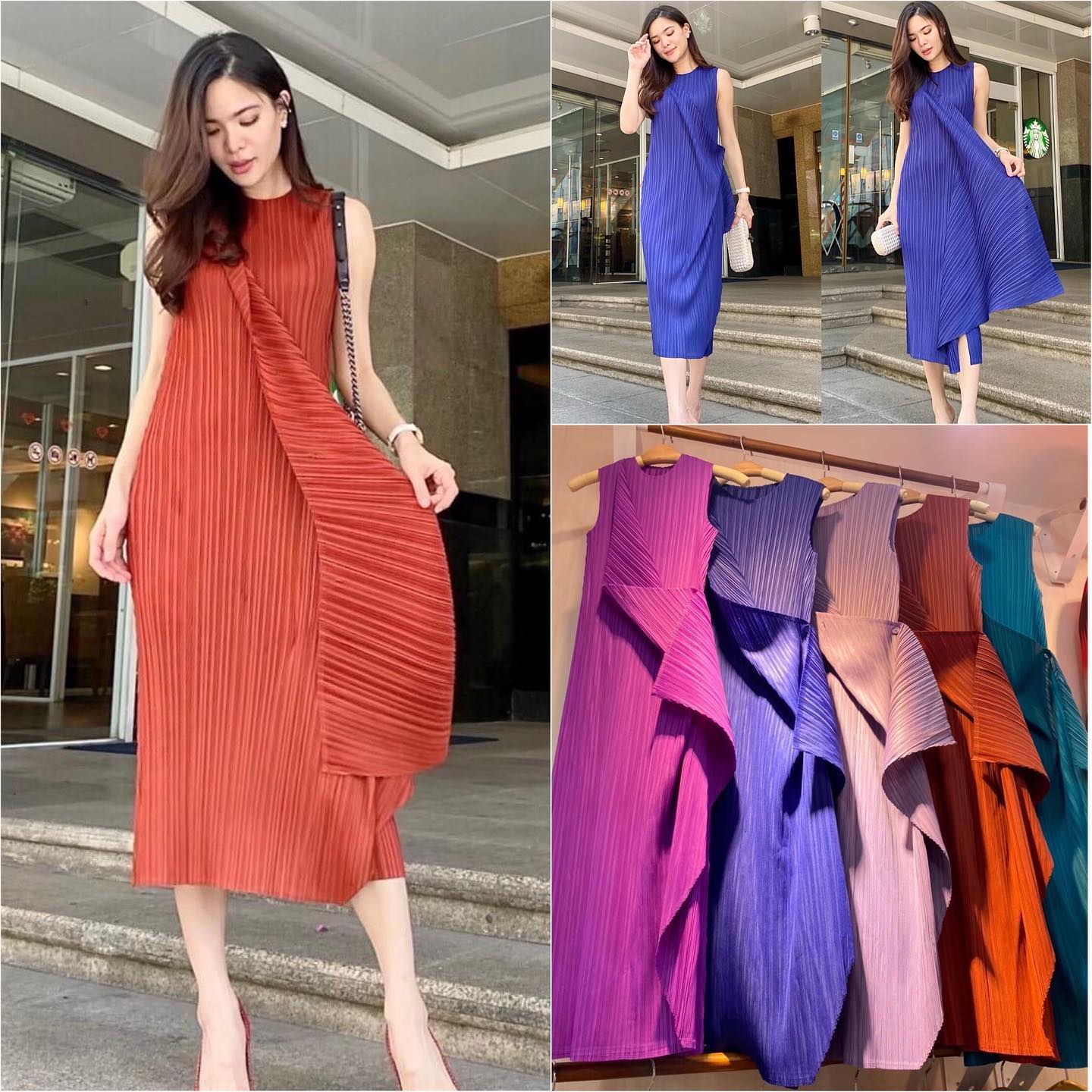 เดรสพลีทตัวยาว อัดพลีท 100% เนื้อเดียวกับงาน Brand งานเกาหลีแท้ 🇰🇷 ละเอียดสวยงาม High Quality ✔️ . สินค้าคุณภาพ (พร้อมส่ง)