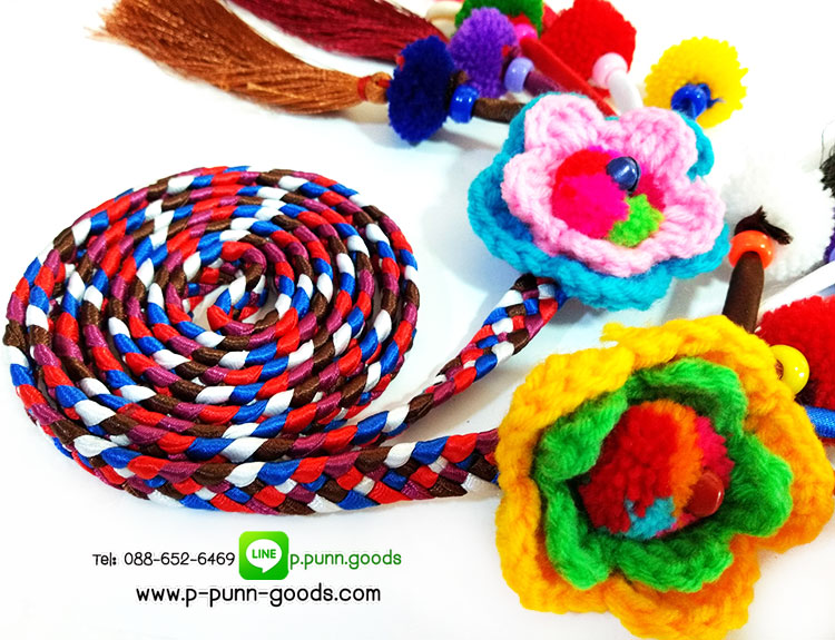 สายรัดเอว/เข็มขัดชาวเขา (ประดับพู่ยาว)