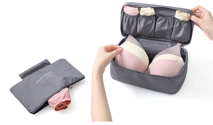 กระเป๋าใส่ชุดชั้นใน และกางเกงชั้นในพกพาสะดวก ผลิตจากไนล่อนกันน้ำ (มี 8 สีให้เลือก)