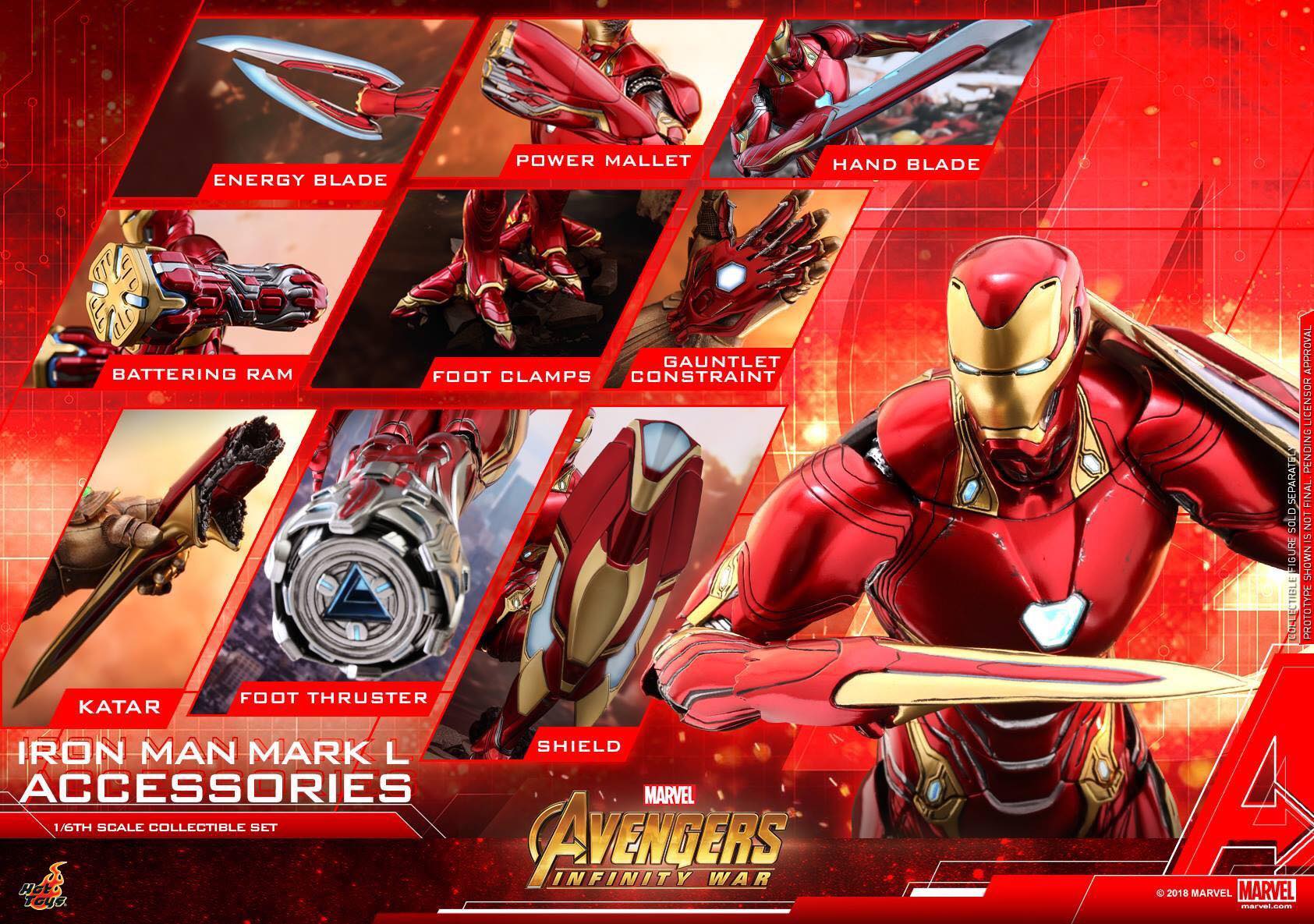 พร้อมส่ง Iron Man MK50 Accessories: Avengers Infinity War (Accessories Collectible Set) 1/6Scale by Hot Toys