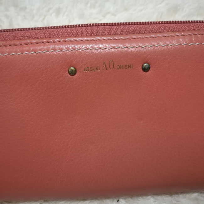 กระเป๋าสตางค์หนังแท้ ATSUKI ONISHI สีส้มโอโรส ช่องเยอะะะ