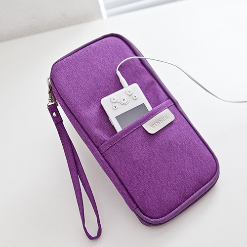 กระเป๋าใส่พาสปอร์ต กระเป๋าใส่หนังสือเดินทาง เอกสารสำคัญ มีสายคล้องมือ พกพาสะดวก ผลิตจากโพลีเอสเตอร์ กันน้ำ คุณภาพดี