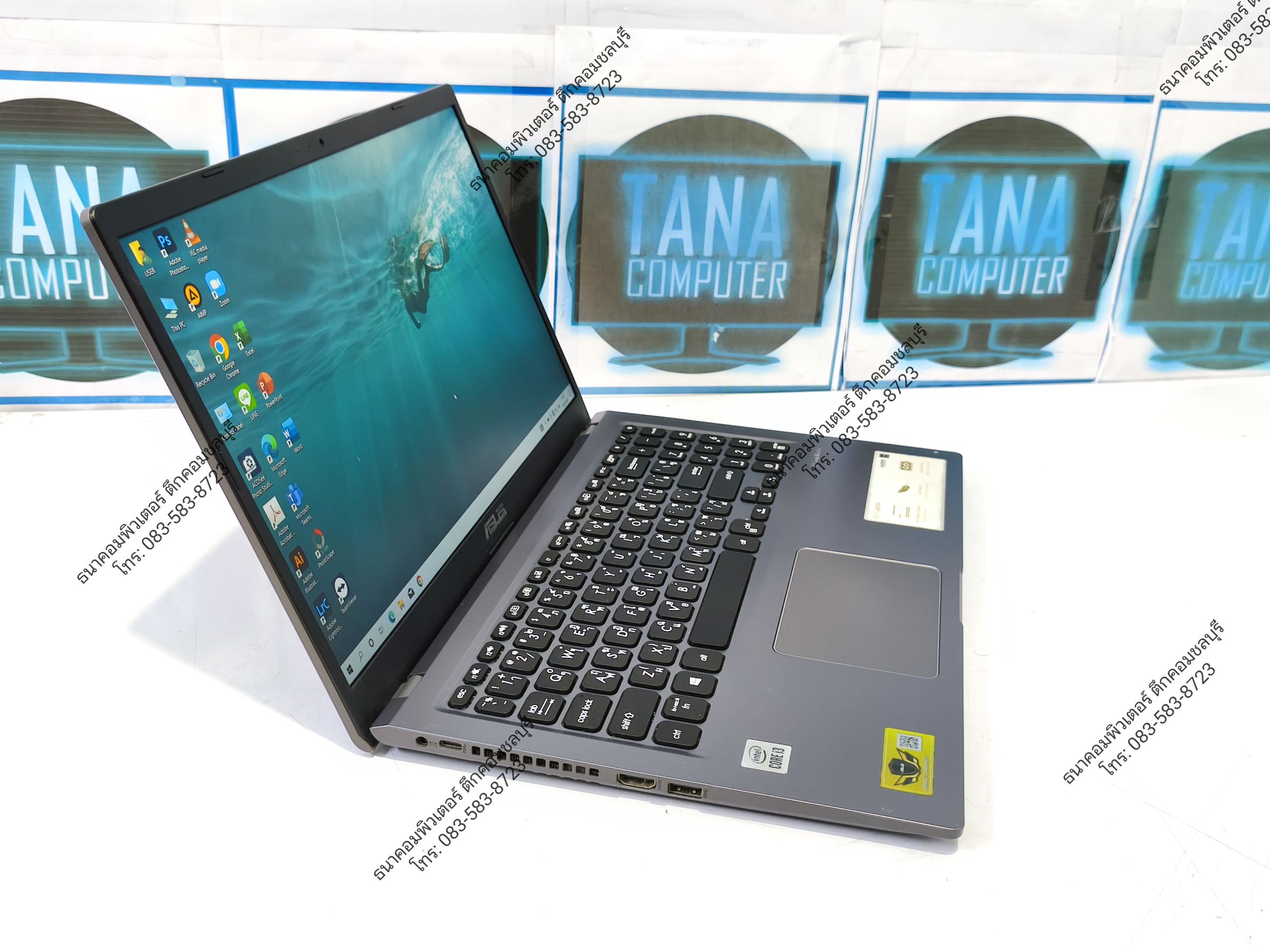 โน๊ตบุคทำงานมือสอง Asus Intel I3-10110U Ram8GB SSD512GB