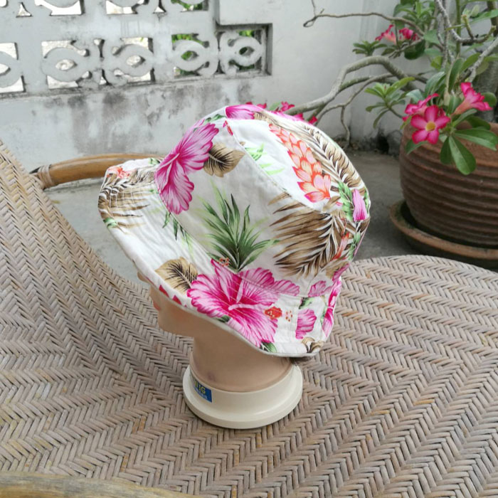 หมวกบักเก็ตลายฮาวาย ใส่ได้ 2 ด้าน สวยมาก