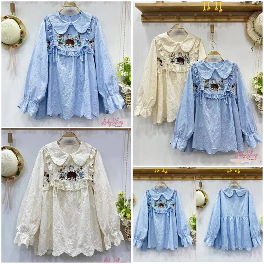 เสื้อญี่ปุ่นงานแท้นำเข้า ดีเทลงานปักสวย สไตล์ญี่ปุ่น งานทรงฟรีไซส์ใส่ได้ตลอด : สินค้าคุณภาพ (พร้อมส่ง)