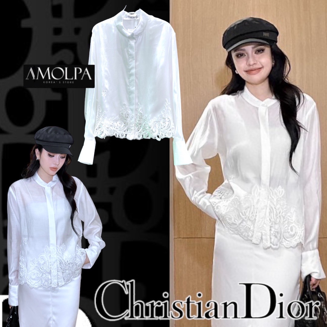 เสื้อเชิ้ต CD. ปลายลูกไม้ฉลุ งานสวยยม๊ากก ลายใหม่ ใส่สบาย : สินค้าคุณภาพ (พร้อมส่ง)