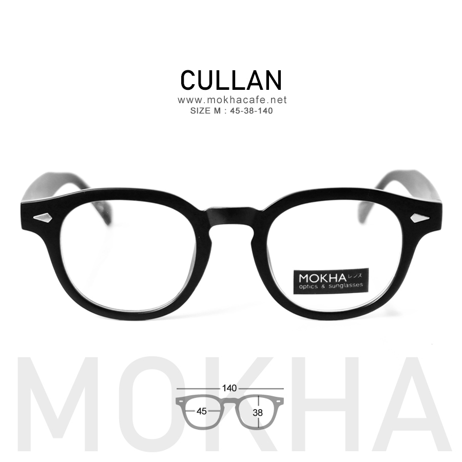 CULLAN - matte black กรอบแว่นตา ทรงหยดน้ำ TR90 กว้าง 140 มม. (sizeM) H38