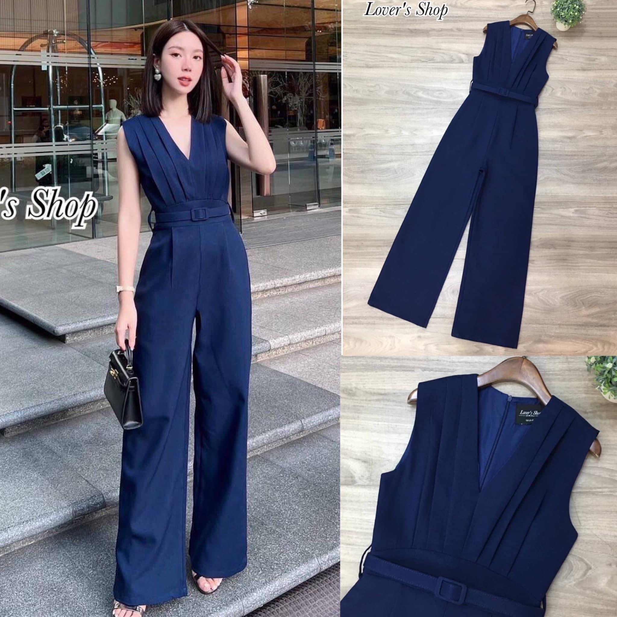 จั้มสูทกางเกงขายาว ลุคเรียบหรู ดูผู้ดี ใส่สบาย สินค้าคุณภาพ (พร้อมส่ง)