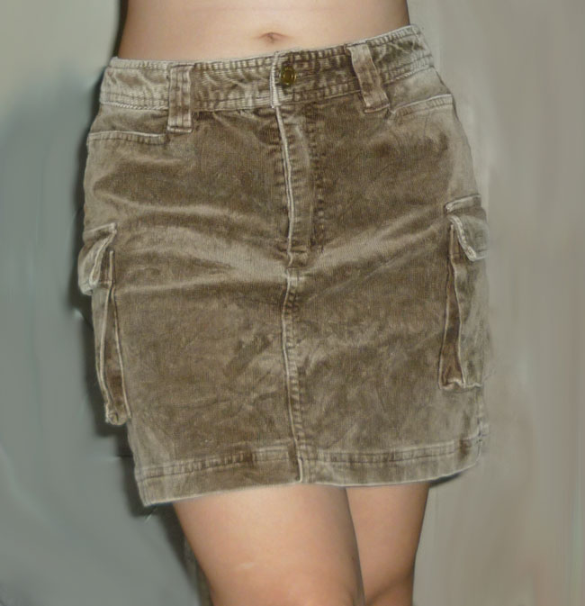 กระโปรงผ้าลูกฟูก ผ้าสวยมาก ผ้ายืดใส่สบาย 29-36-14.5