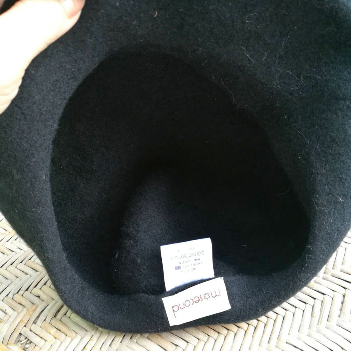 หมวกเบเร่ต์ผ้าขนสัตว์สีดำ เนื้อหนาอุ่นถึงติดลบ