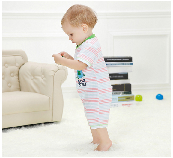 จั๊มสูทเด็ก Kalawa แขนสั้นกระดุมหน้าลายหมี Size 18 M