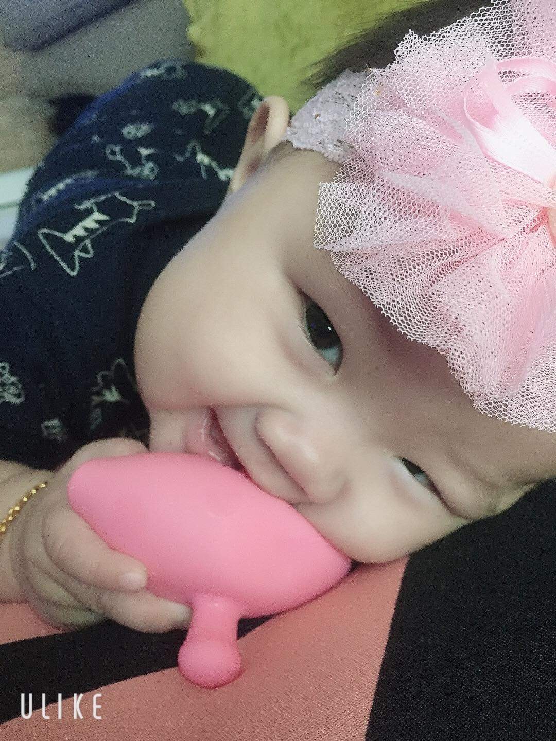 (15050) ยางกัดเห็ด Mombella Mushroom Soothing Teether-Pink ยางกัดสุดฮิตในอังกฤษ(สีชมพู)