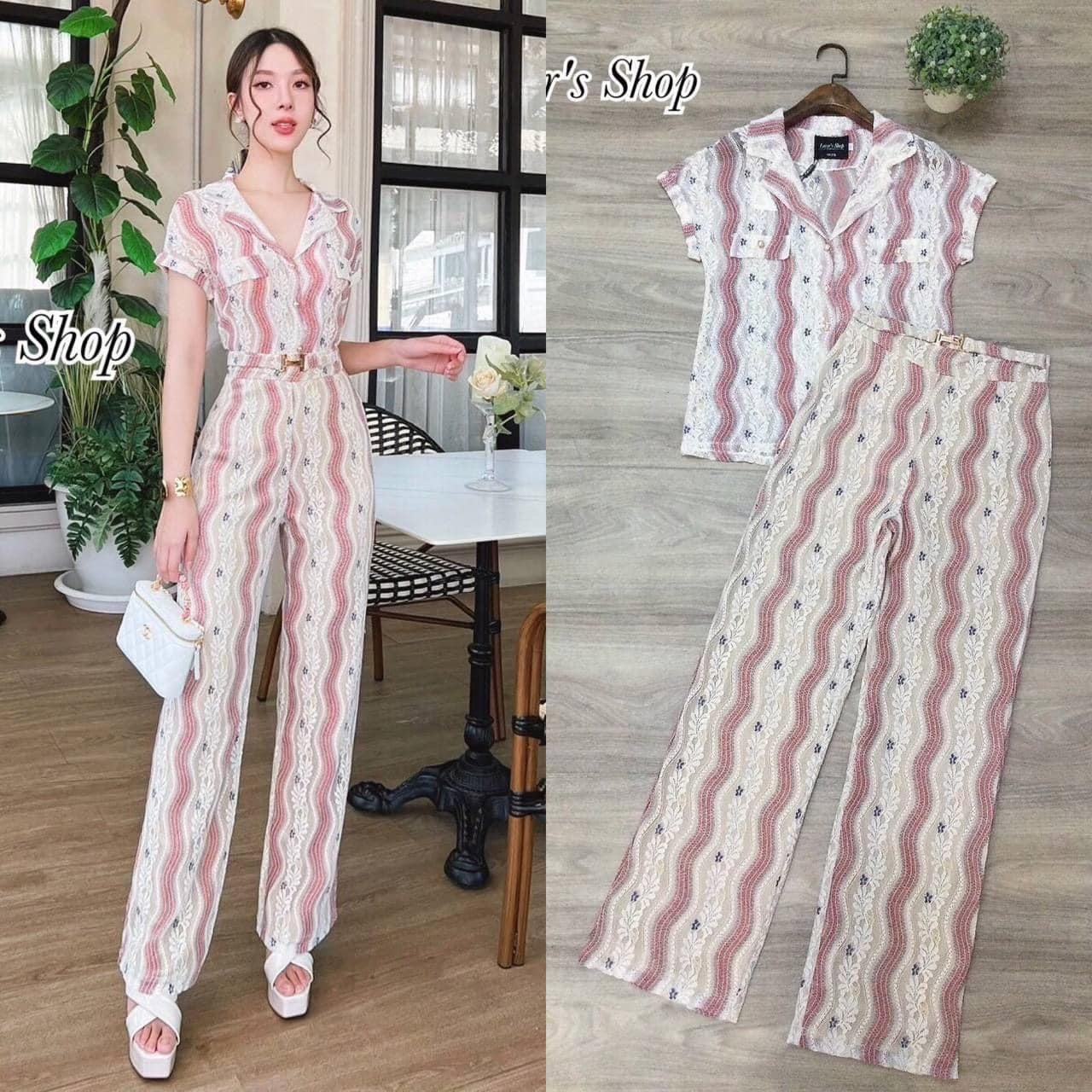 เซ็ท2ชิ้น เสื้อเชิ๊ตแขนสั้นกระดุมหน้า ทรงเข้ารูปสวย มาพร้อมกางขายาวเอวสูงทรงสวย กางเกงมีซับในถึงปลายขา ขอบกางเกงแต่งเข็มขัด มีซิบหลัง ใส่สบาย สินค้าคุณภาพ (พร้อมส่ง)