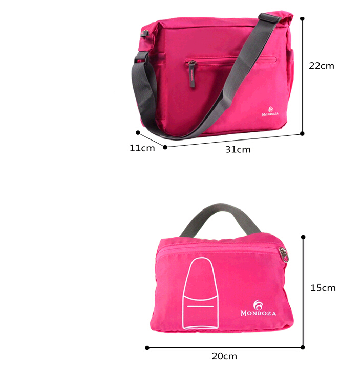 กระเป๋าสะพายพับเก็บได้ ผลิตจากไนล่อนกันน้ำคุณภาพดี พกพาสะดวก คุ้มค่า มีให้เลือก 7 สี