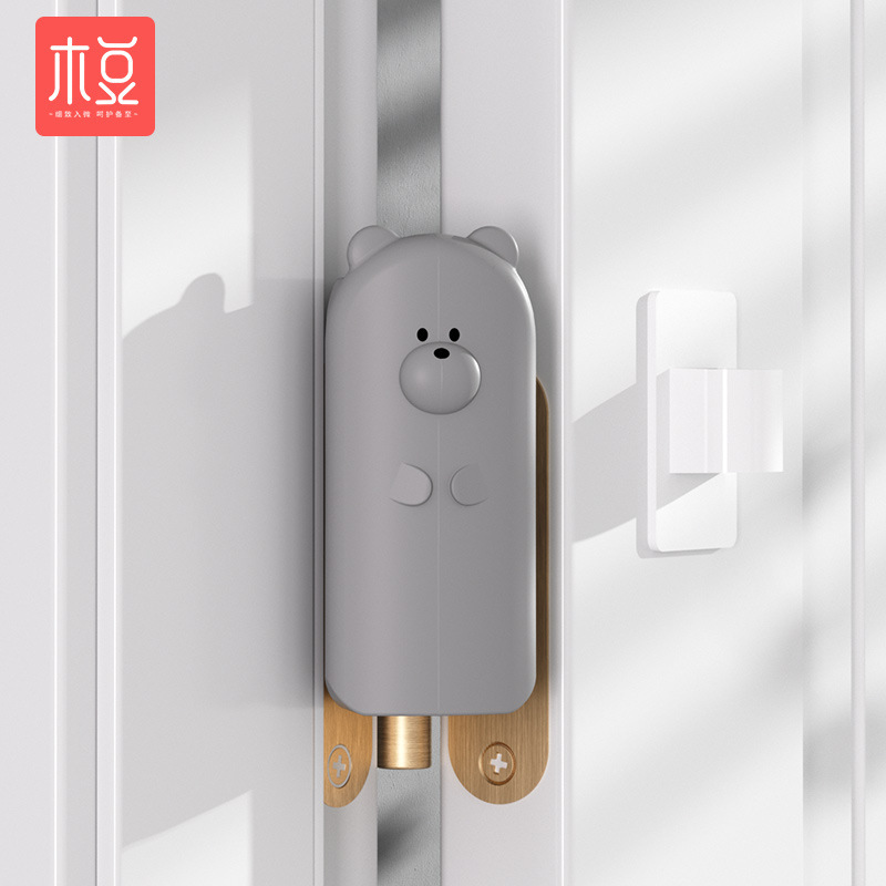 ที่กันประตูปิด ที่กั๊นประตู ป้องกันเด็ก รุ่นแขวนที่บานพับ พร้อมที่แขวนเก็บ