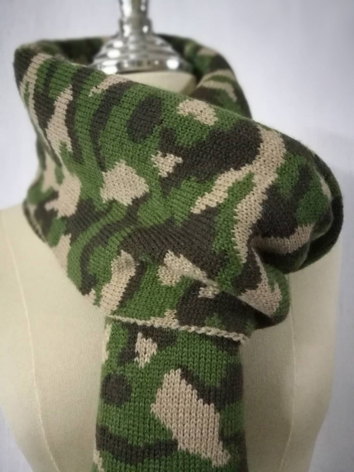 ผ้าพันคอไหมพรมอย่างหนา อุ่นติดลบ ลายพรางสวยมาก