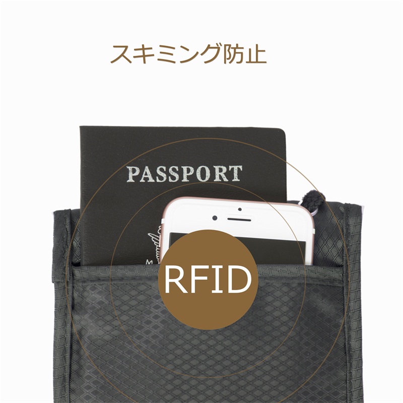 ฺBagsmart กระเป๋าใส่พาสปอร์ตแบบห้อยคอ ป้องกันการขโมยข้อมูลบัตรเครดิตด้วยคลื่น RFID มี 3 สีให้เลือก