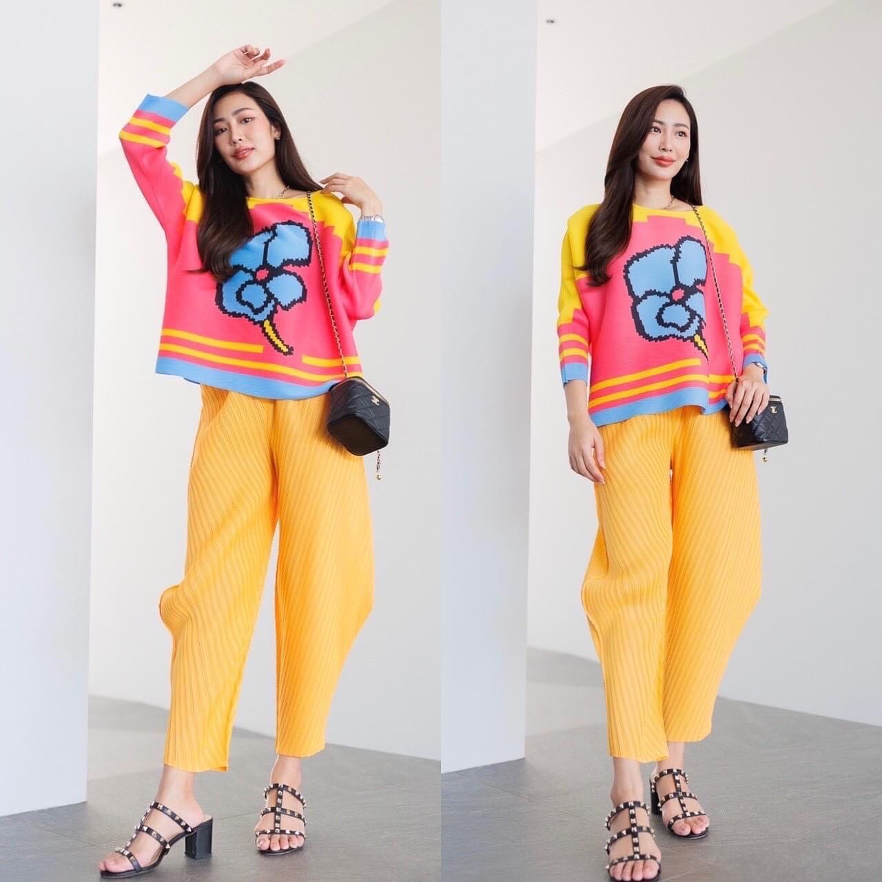 เซตผ้าพลีท AA Premium รุ่นนี้ค่า Mayu Izzey Plzzz Set ชุดเซตผ้าอัดพลีทลอน เนื้อสวย ไฮโซววแบบงาน Brand : สินค้าคุณภาพ (พร้อมส่ง)