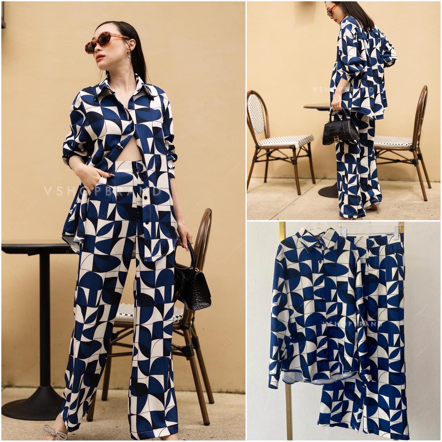 เสื้อเชิ้ตแขนยาวทรง oversize แต่งลายสีสัน แมทช์คู่กับกางเกงขายาว ทรงกระบอก ซิปหน้า กระเป๋าข้าง เนื้อผ้า ผสมคอนตอน รีดอัดกาวขึ้นทรงสวยเป๊ะ มากๆค่ะ สินค้าคุณภาพ (พร้อมส่ง)