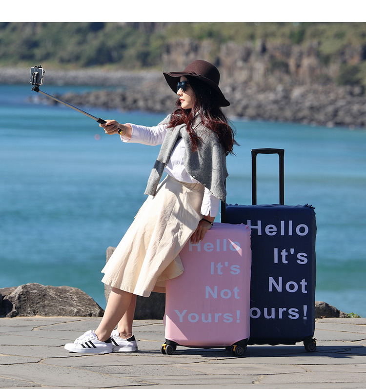 (ผ้ายืด มีลาย ขนาด M) ผ้าคลุมกระเป๋าเดินทาง ขนาด 24 - 26 นิ้ว ผ้ายืดกันน้ำ ก้นกระดุม กันรอยขีดข่วน มี 4 สีให้เลือก