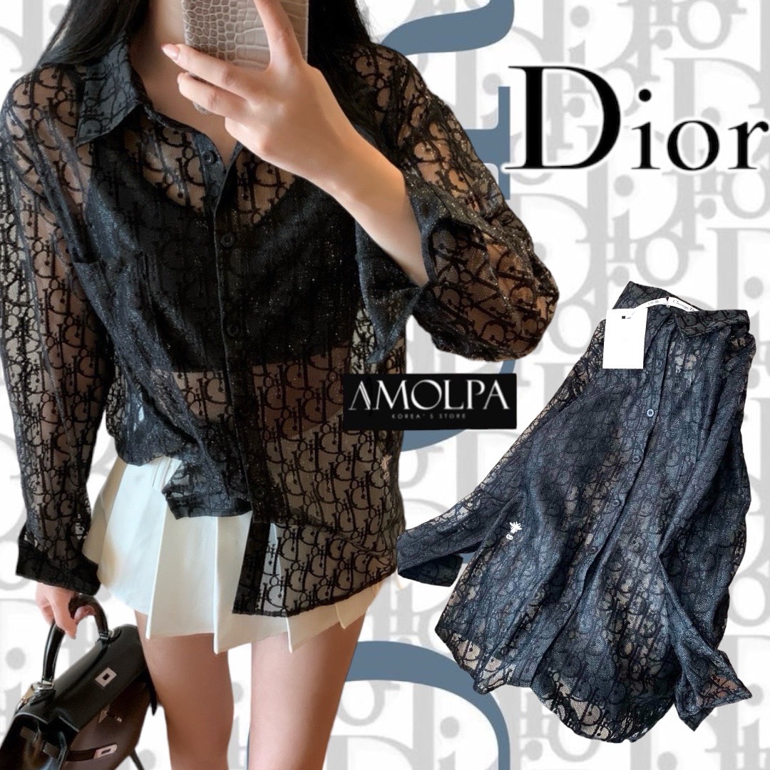 เสื้อเชิ้ตซีทรู CD สวยหรูดูแพง แสงออก ดีเทลละเอียดทุกจุด ลายใหม่ ใส่สบาย : สินค้าคุณภาพ (พร้อมส่ง)