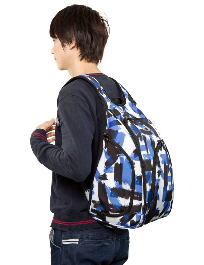 Ecosusi กระเป๋าคุณแม่ กระเป๋าสัมภาระคุณแม่ กระเป๋าแม่ลูกอ่อน แบบเป้ มาพร้อมแผ่นรองเปลี่ยนผ้าอ้อม, สายคล้องรถเข็น, ช่องเก็บความร้อน-เย็น (Navy Patten)