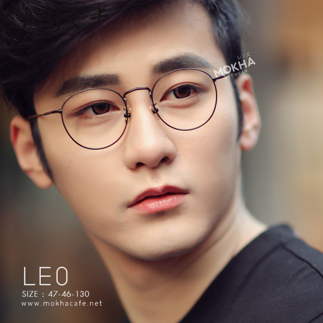 [pre-order] แว่นกันแดด LEO - brown กรอบโลหะ ทรงกลม กว้าง 130 มม.(sizeS)