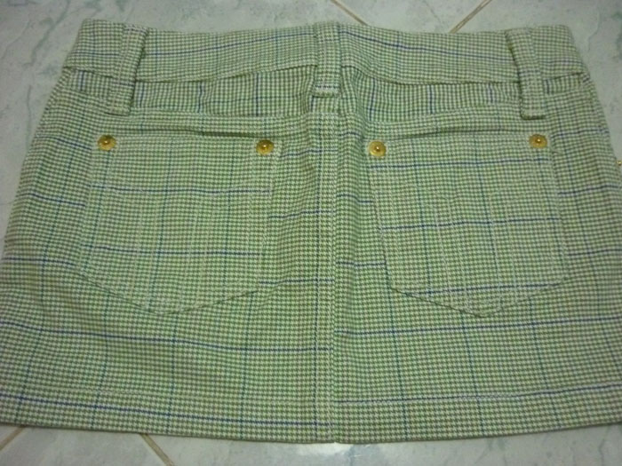 กระโปรงผ้ายีนส์ลายชิโนริ น่ารัก Made in Japan 29-32-10