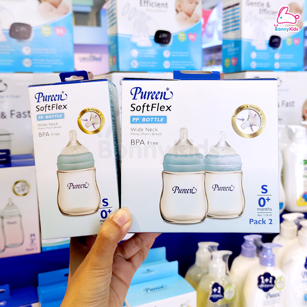 Pureen (เพียวรีน) SoftFlex PP Bottle Wide Neck ขวดนมคอกว้าง ซอฟท์เฟล็กซ์ (PP)