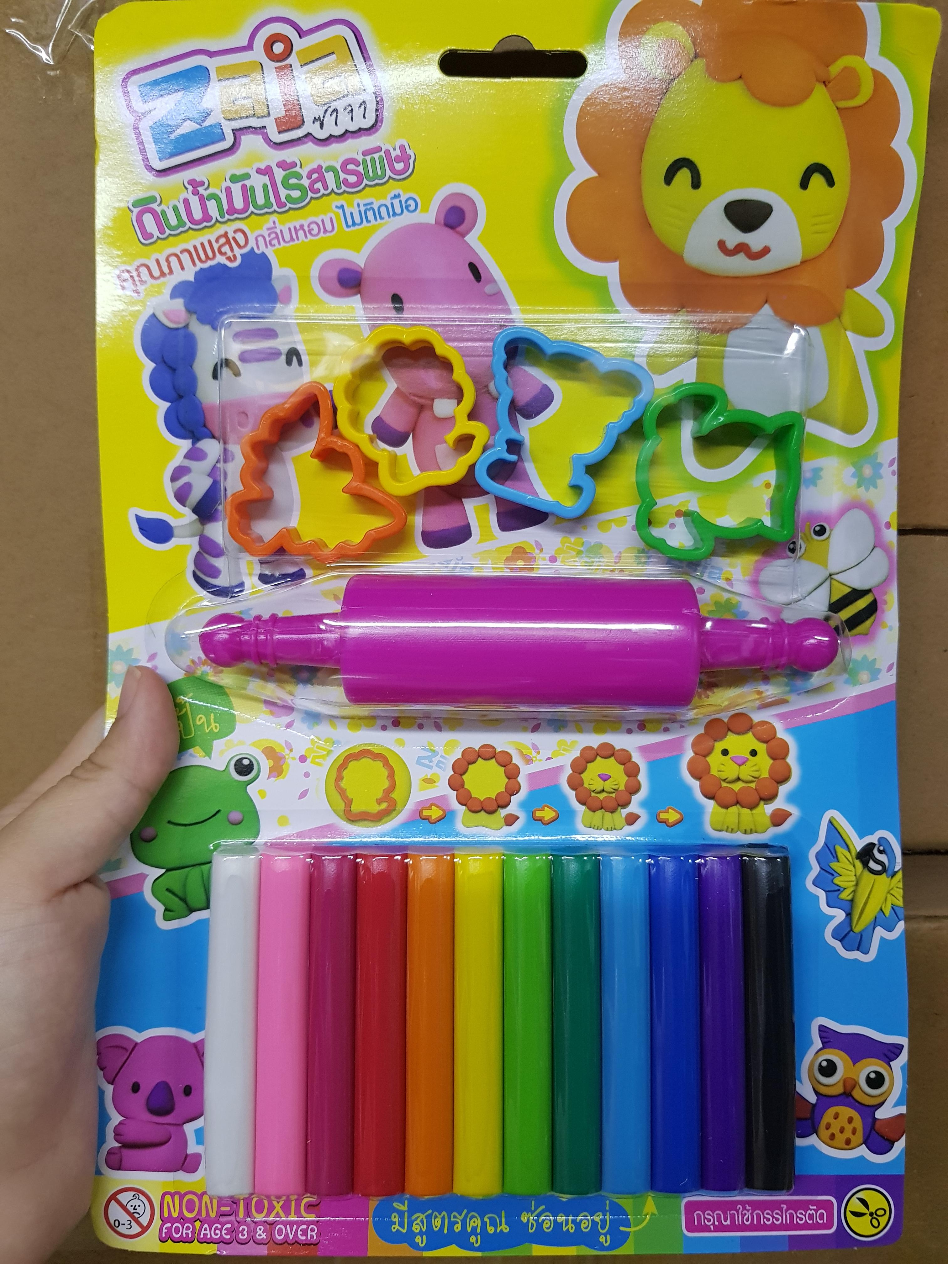 NanaBaby ดินน้ำมันเด็ก ไร้สารพิษ ดินน้ำมันเด็กๆ 12 สี พร้อมไม้รีดและที่ปั๊มตัดดินน้ำมัน