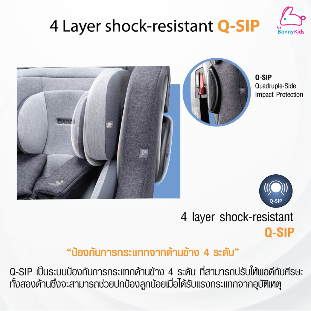 DAIICHI (ไดอิชิ) First7 Plus Car Seat คาร์ซีท ระบบBelt เหมาะตั้งแต่เด็กแรกเกิด 0-7 ปี รับน้ำหนักได้ 25 kg.