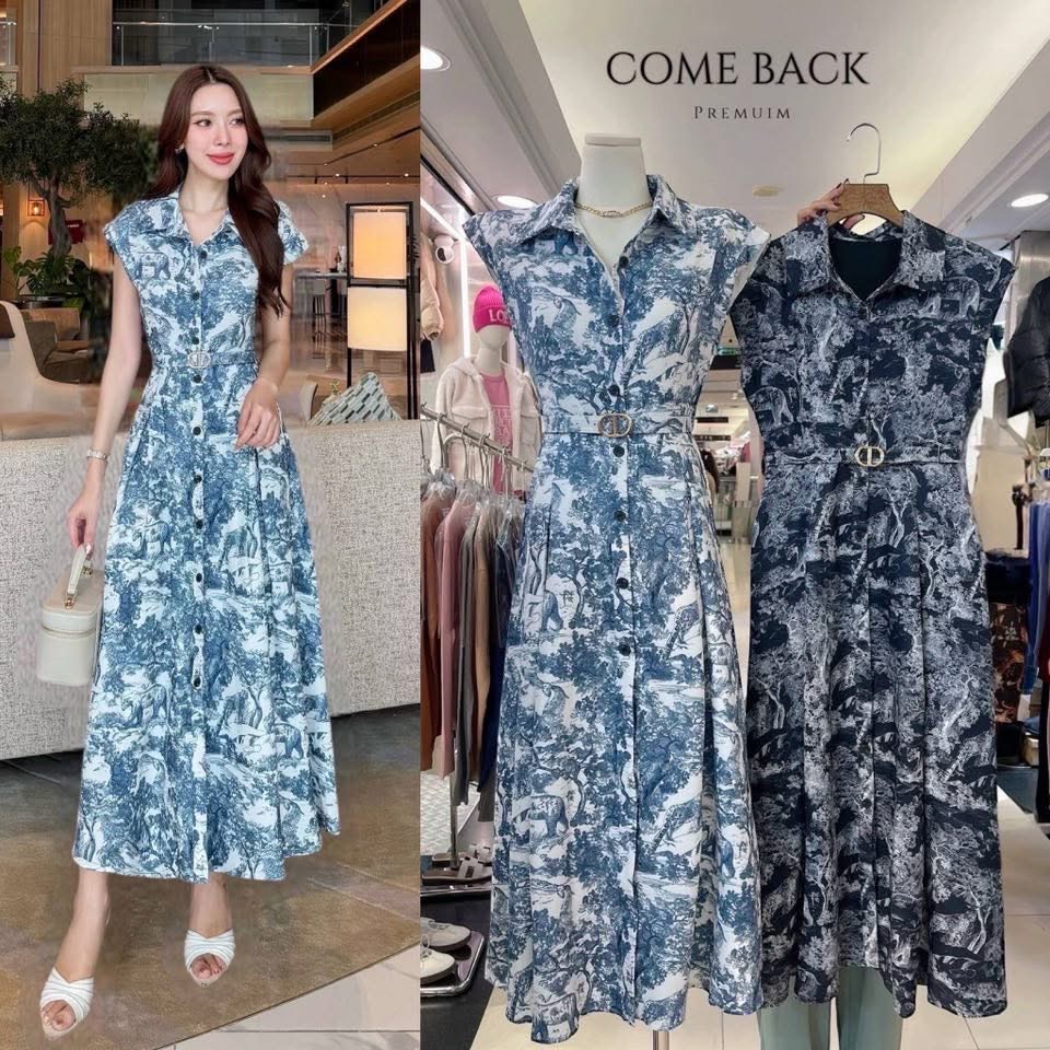 ชุดเดรส แขนสั้น ตัวเสื้อกระโปรงยาวทรงพริ้วสวย พิมพ์ลายกราฟฟิค สวมใส่สบาย คอมพลีทลุคสวย หรู ได้ทุกโอกาส ใส่สบาย : สินค้าคุณภาพ (พร้อมส่ง)