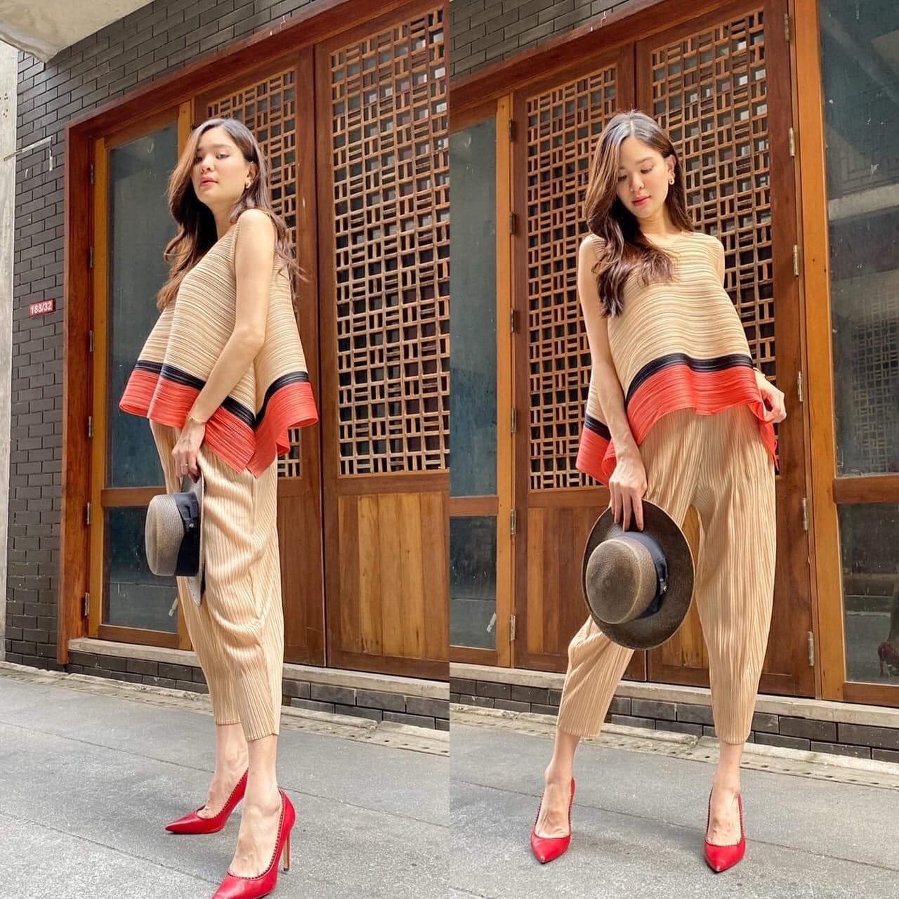 ชุดเซตผ้าอัดพลีทเนื้อดี แบบงาน Brand 😍 : สินค้าคุณภาพ (พร้อมส่ง)