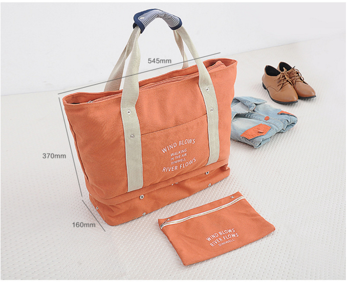 กระเป๋าสะพายผ้าแคสวาส เสียบกระเป๋าเดินทางได้ มีช่องใส่สองชั้นบน-ล่าง กระเป๋าเล็กแยก เหมาะมากสำหรับเดินทาง ท่องเที่ยว มี 7 สีให้เลือก